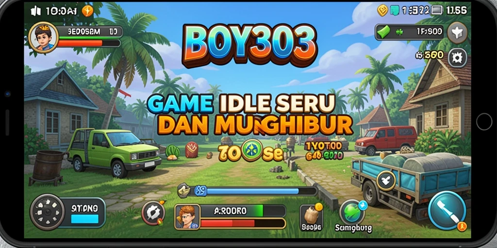 Tampilan utama gameplay BOY303 yang menampilkan karakter dan aksi Idle.