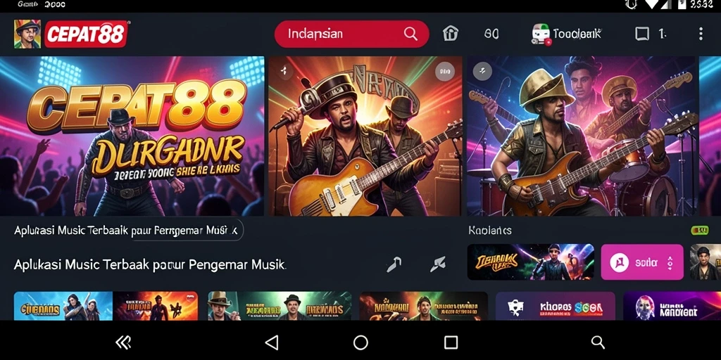 Screenshot gameplay aplikasi musik CEPAT88 menunjukkan antarmuka pengguna yang interaktif.
