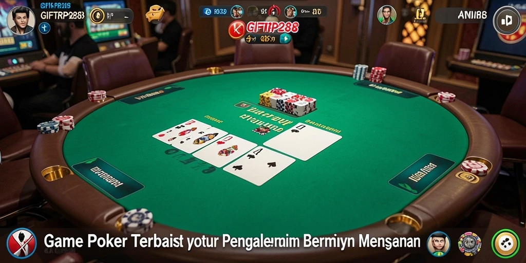 Tampilan gameplay mendebarkan dalam GIFTRP288 yang menunjukkan aksi poker.