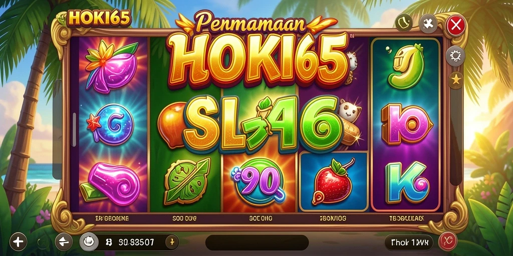 Tampilan gameplay HOKI65 yang menarik dan penuh warna.
