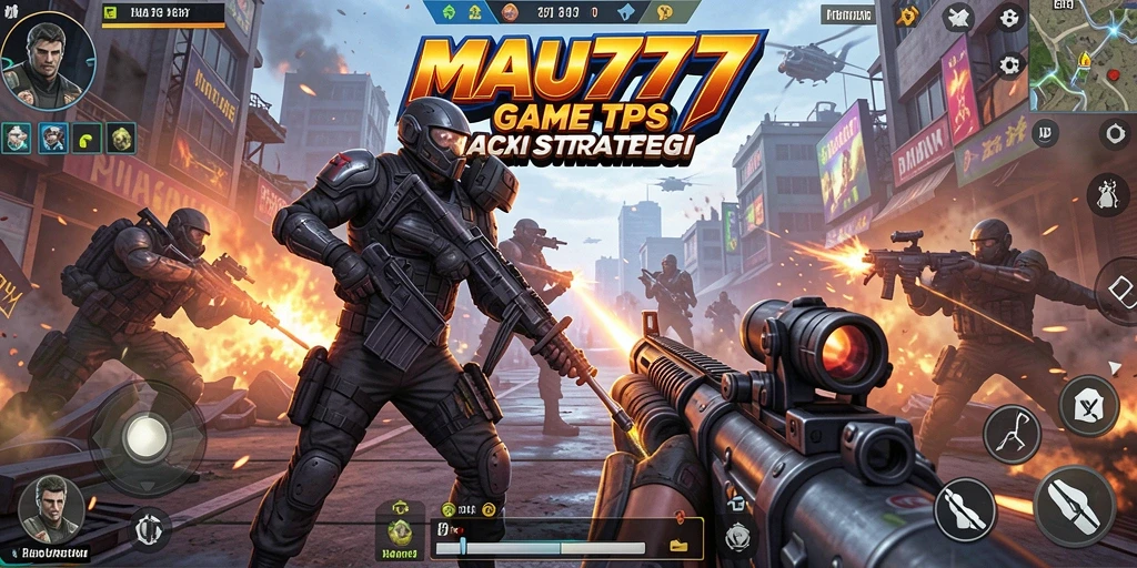 Tangkapan layar menampilkan aksi intens dari gameplay TPS MAU777.