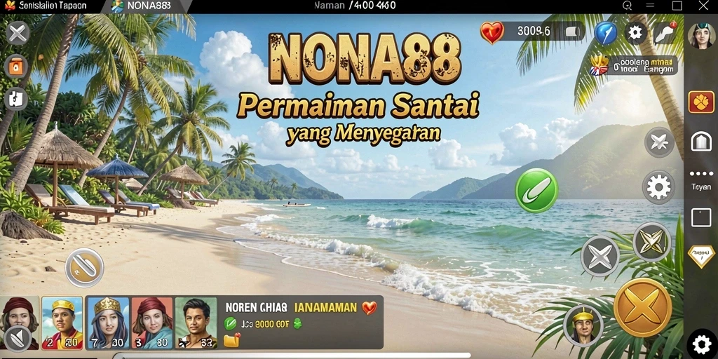 Screenshot utama NONA88 menampilkan gameplay sederhana dan menyenangkan