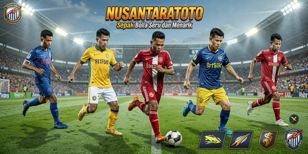 Tampilan gameplay NUSANTARATOTO yang menegangkan di lapangan sepak bola.