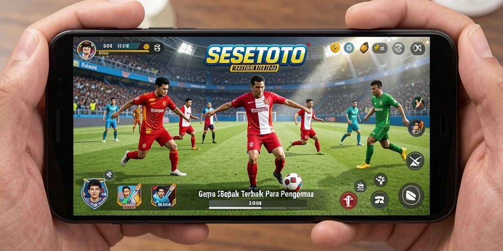 Gameplay SESETOTO menampilkan aksi seru di lapangan sepak bola.