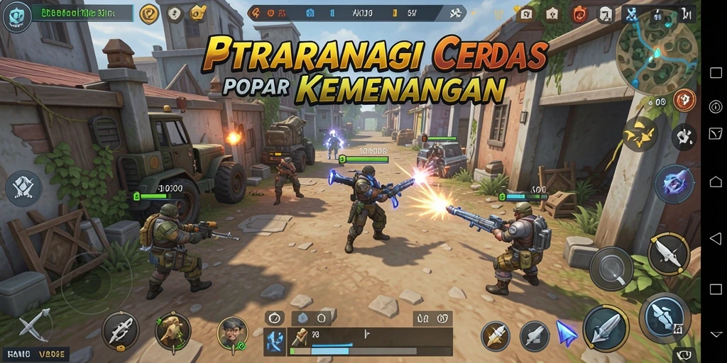 Tampilan gameplay V07 dengan berbagai taktik strategi.